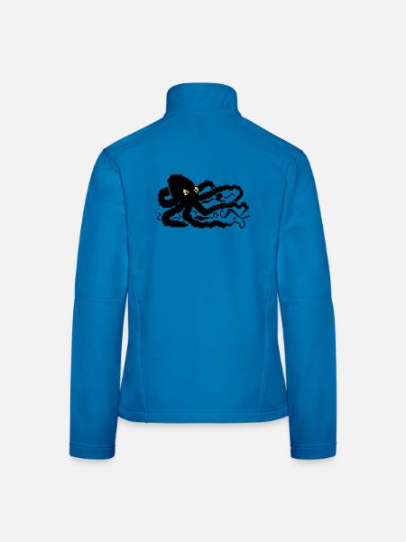 Pieuvre pixel 8 bits - Veste en tissu softshell Femme - bleu clair - Dos