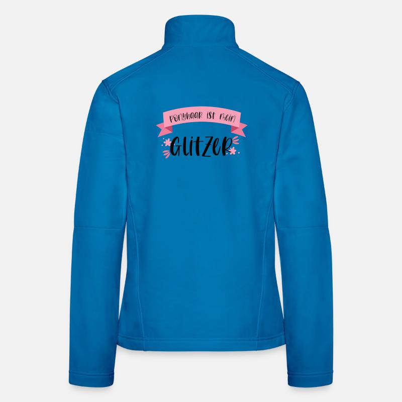 Pony Reiten Glitzer Ponyhaar Pferde Geschenk Frauen Softshelljacke