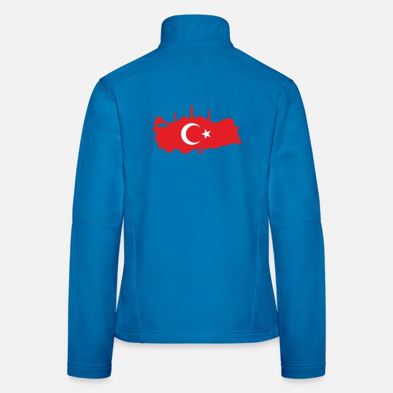 Turkish map with mosque silhouette Women's Softshell Jacket
