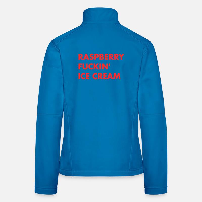 Raspberry Cream - Red Lettering Women's Softshell Jacket