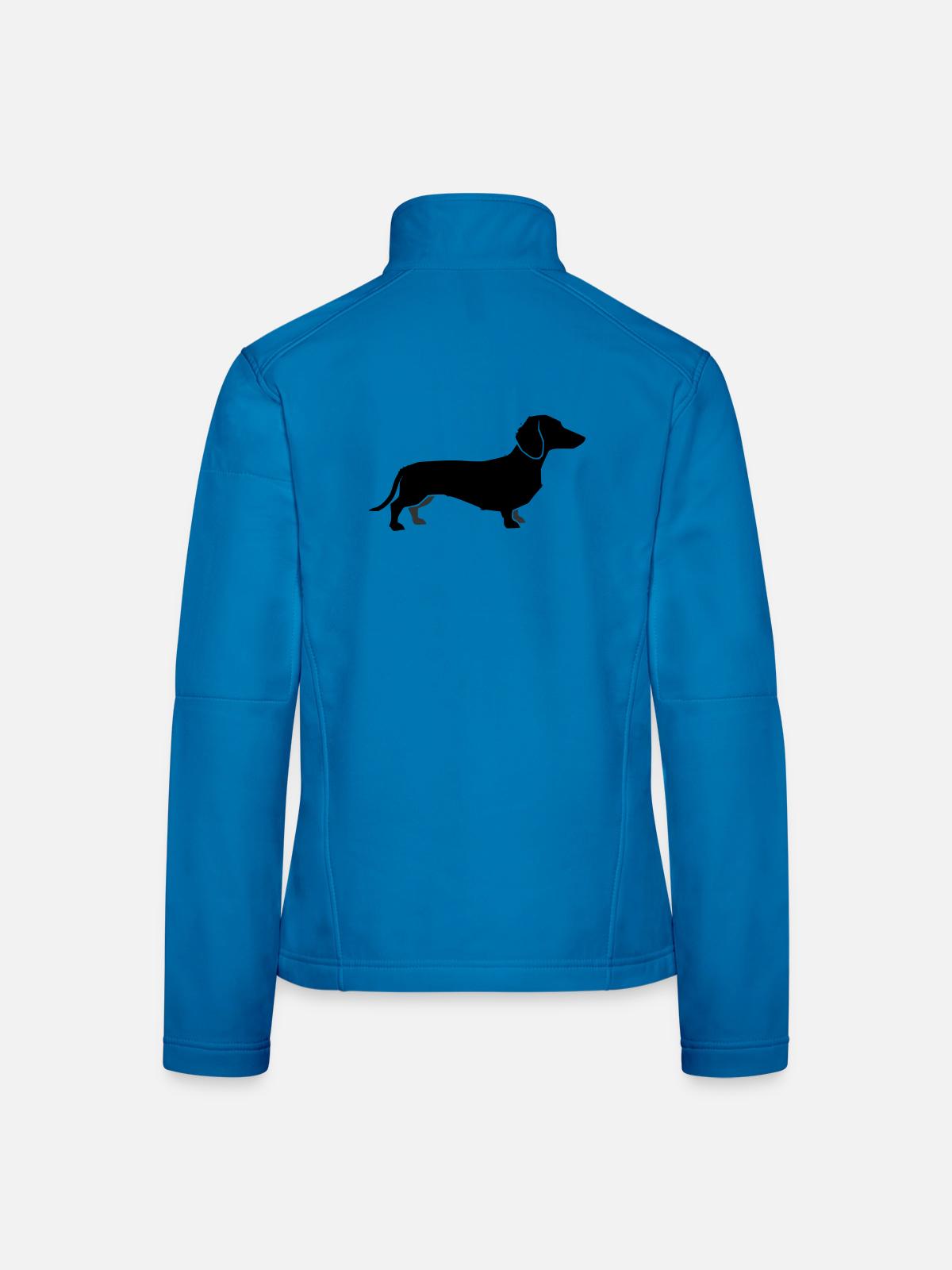 Dachshund Dog Silhouette - Women's Softshell Jacket - light blue - Back