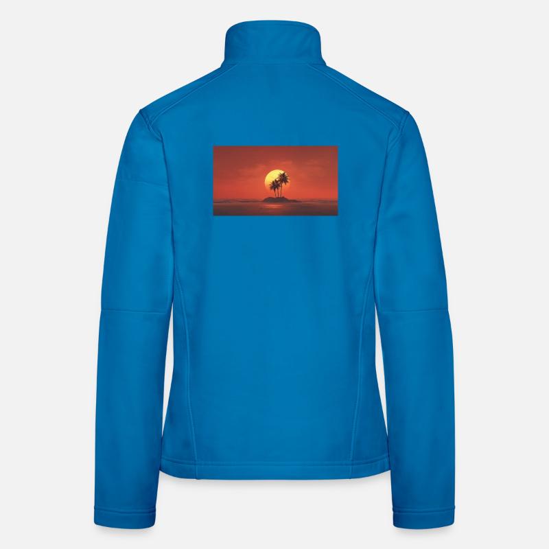 Sunset Palm Island Women's Softshell Jacket
