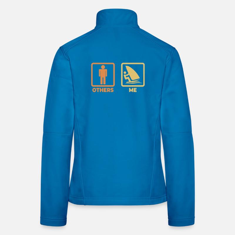 Funny Windsurfer Stick Figure Women's Softshell Jacket