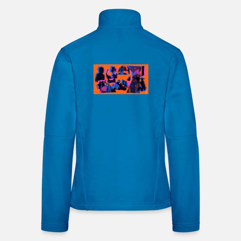 Collage Pop Silhouettes Veste en tissu softshell Femme