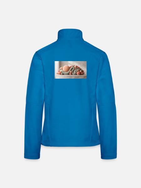 Abstract sculptural composition with soft velvet - Frauen Softshelljacke - Lichtblau - Hinten