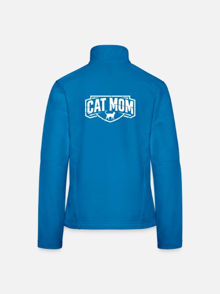 Blason vintage de la Cat Mom - Veste en tissu softshell Femme - bleu clair - Dos