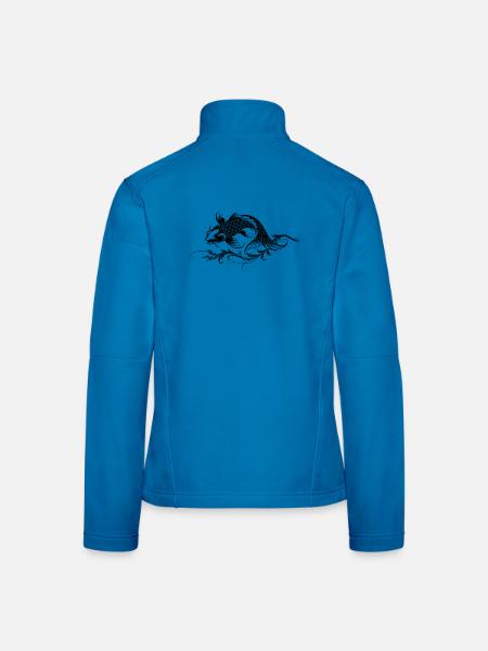 Koi Tattoo - Japan Fisch Motiv - Frauen Softshelljacke - Lichtblau - Hinten