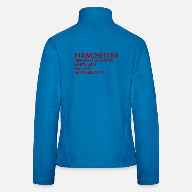 Manchester Name Stack Typografie Frauen Softshelljacke