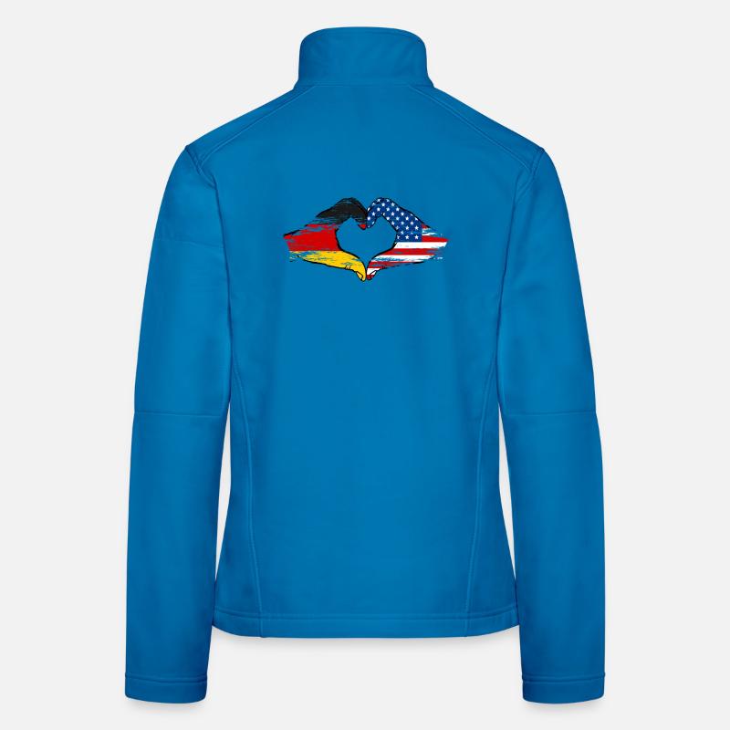 Germany USA Heart shape with hands used Women's Softshell Jacket