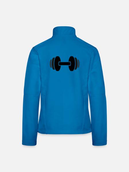 Salle de sport avec haltères - Veste en tissu softshell Femme - bleu clair - Dos