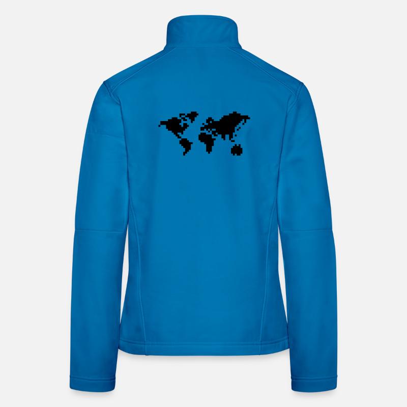Pixel world map Women's Softshell Jacket