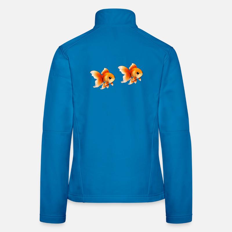 Two Goldfish Pairs Illustration Women's Softshell Jacket