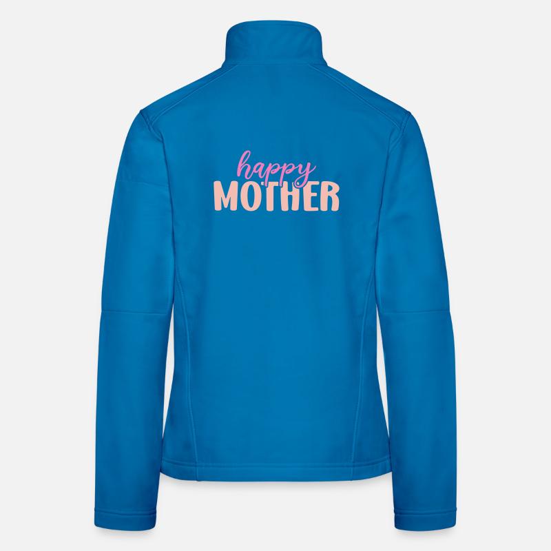 Glückliche Mutter - Frauen Softshelljacke - Lichtblau