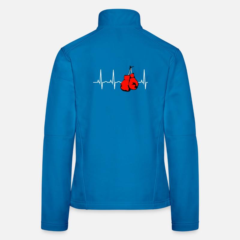 Heartbeat Boxhandschuhe auf Schwarz Frauen Softshelljacke
