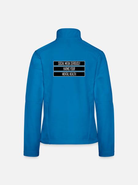 Social Media Seriously Harms Mental Health Spruch - Frauen Softshelljacke - Lichtblau - Hinten