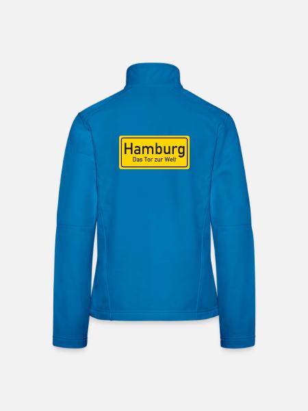 Panneau de nom de lieu de Hambourg Allemagne - Veste en tissu softshell Femme - bleu clair - Dos