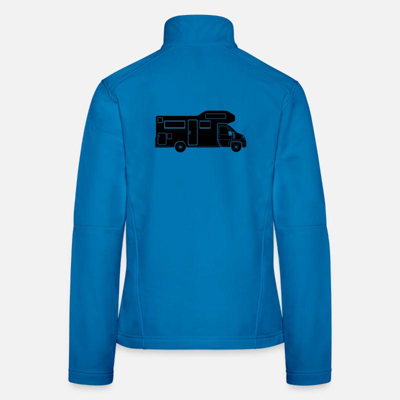 Motorhome silhouette – simple camping design Women's Softshell Jacket