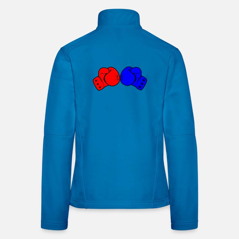 Zwei Boxhandschuhe rot und blau Frauen Softshelljacke