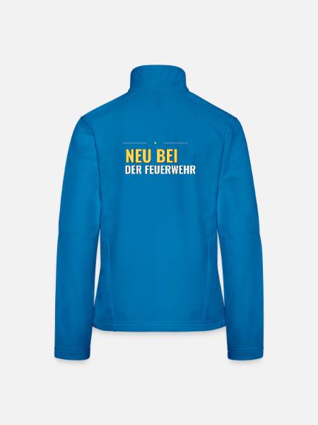 Neu bei der Feuerwehr – Jugendfeuerwehr Willkommen - Frauen Softshelljacke - Lichtblau - Hinten