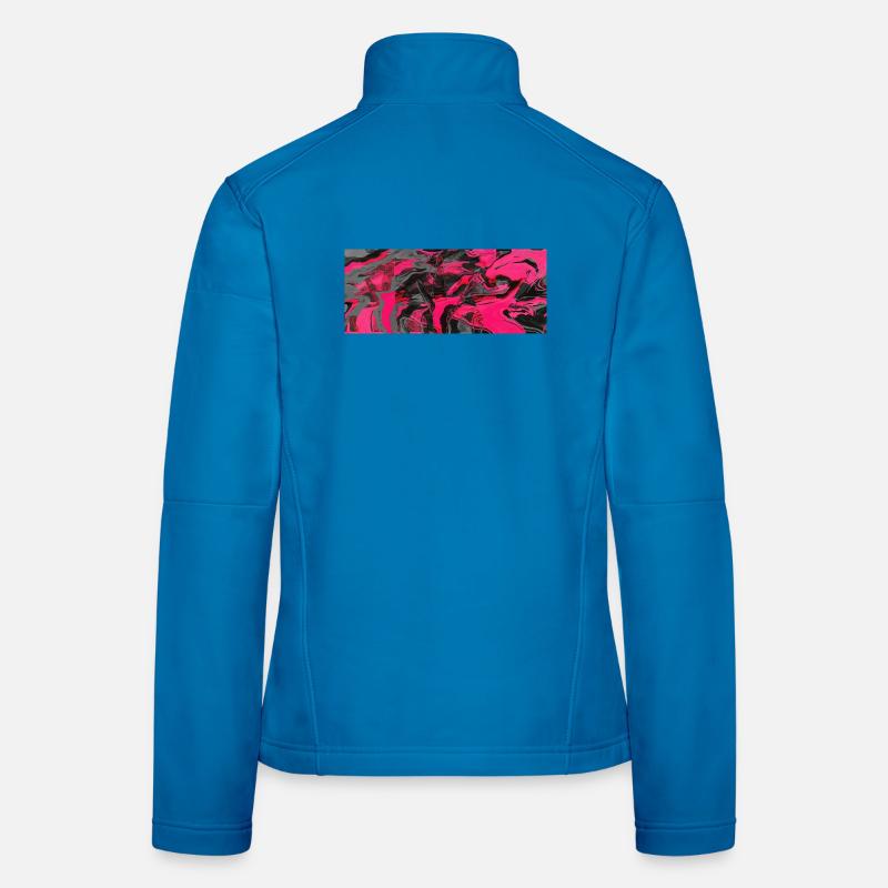 Tourbillon d’encre néon Veste en tissu softshell Femme