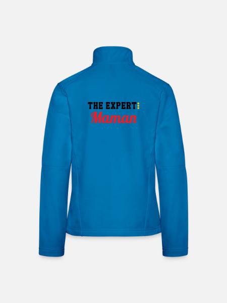 Maman l'experte - Veste en tissu softshell Femme - bleu clair - Dos