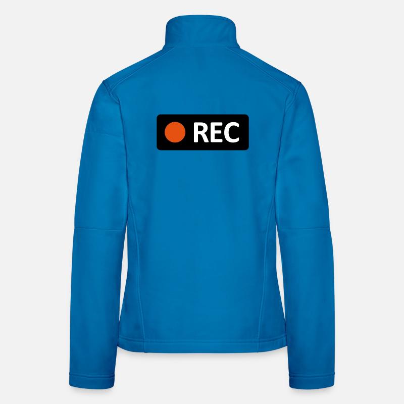 Camera REC recording button. Record, live, rec Women's Softshell Jacket