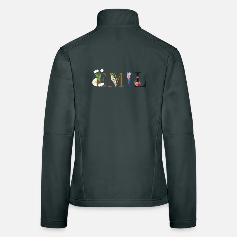 EMIL name decorated with flowers Women's Softshell Jacket