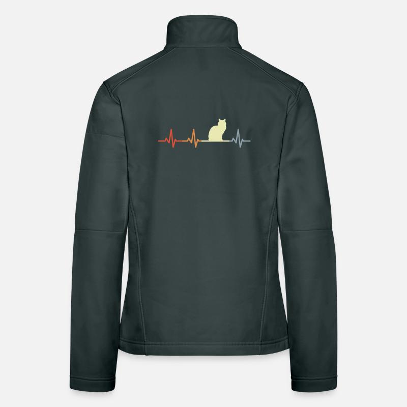 Gradient de battement de cœur de chat Veste en tissu softshell Femme