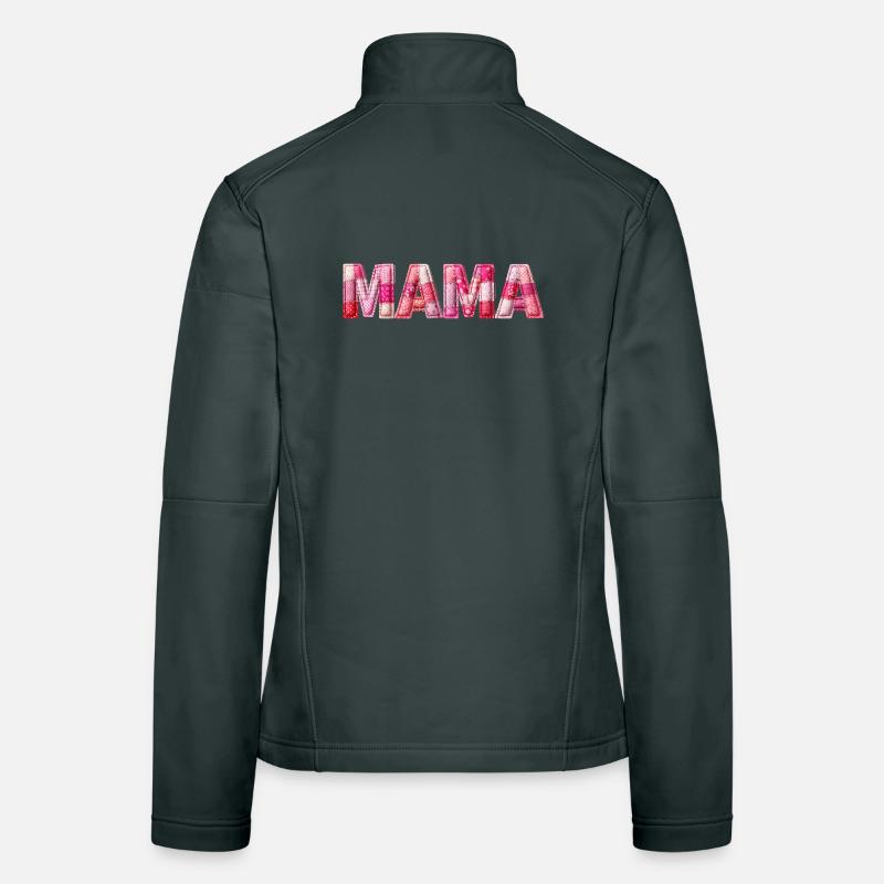 Mama Handmade Patchwork Schrift Frauen Softshelljacke