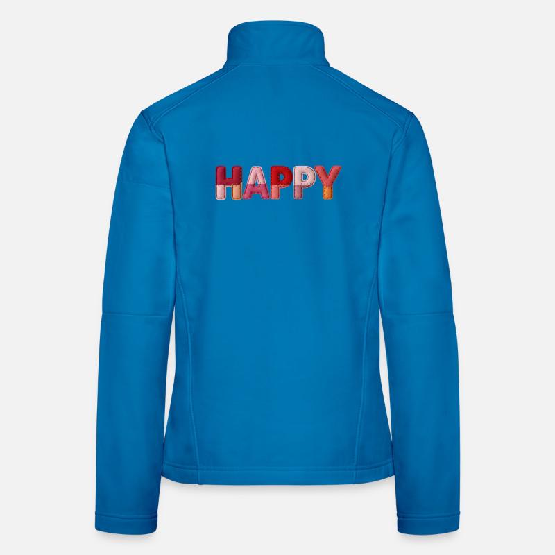 Happy Fabric Look Typography Trend Women's Softshell Jacket