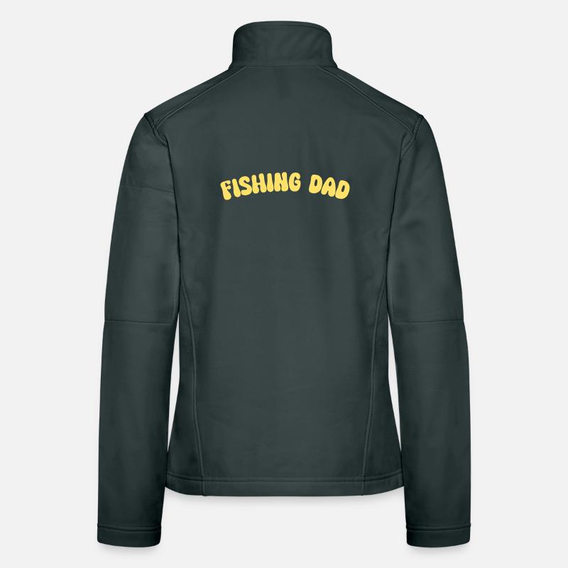 Fishing Dad Bold Bubbly Text Women's Softshell Jacket
