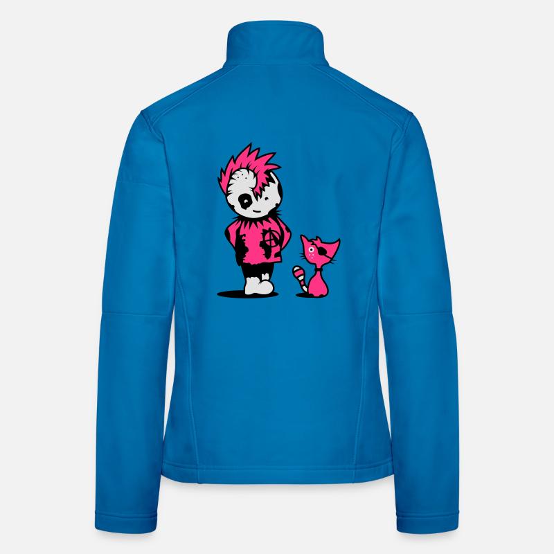 Ein kleiner Punk mit einer kleinen Katze Frauen Softshelljacke