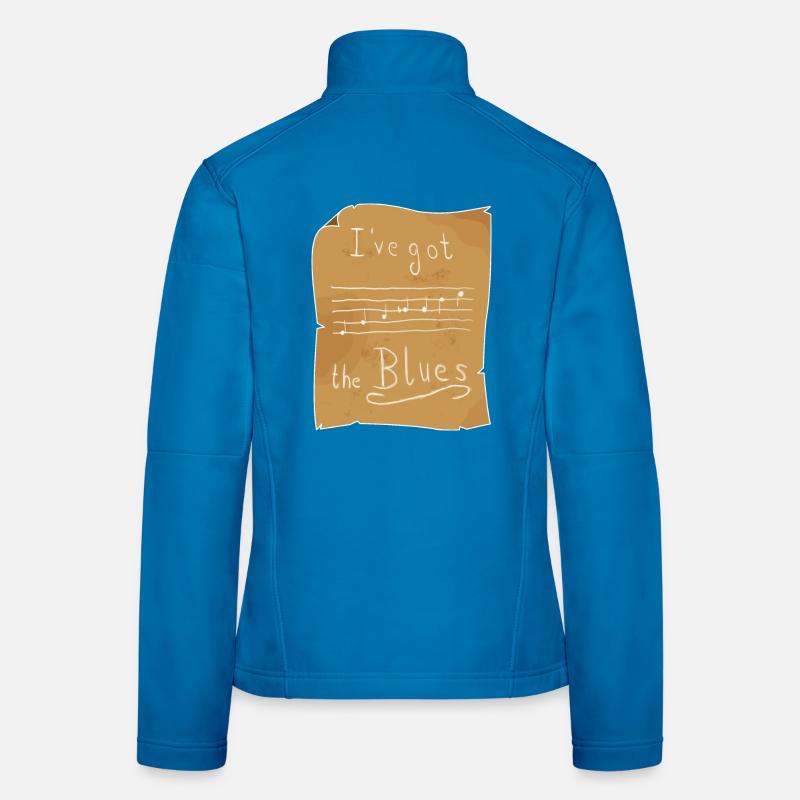 Blues Tonleiter in E auf Papier - dunkel Frauen Softshelljacke