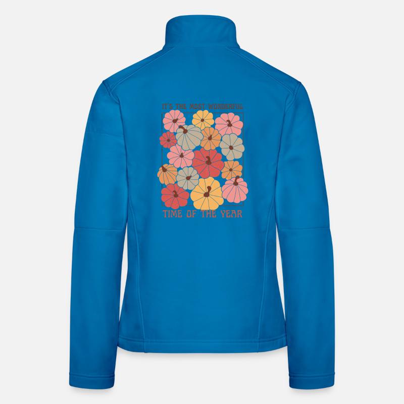 Buntes Kürbisfeld Herbst Zitat - Frauen Softshelljacke - Lichtblau