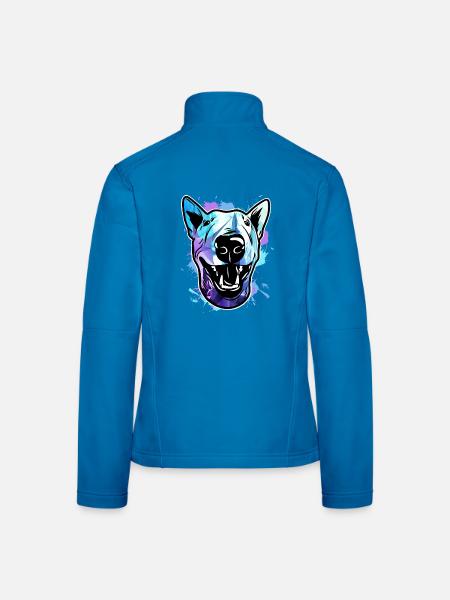 Bull Terrier Chien - Veste en tissu softshell Femme - bleu clair - Dos