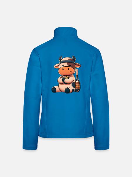 Süße Tennis Kuh Mit Schläger Und Ball - Frauen Softshelljacke - Lichtblau - Hinten