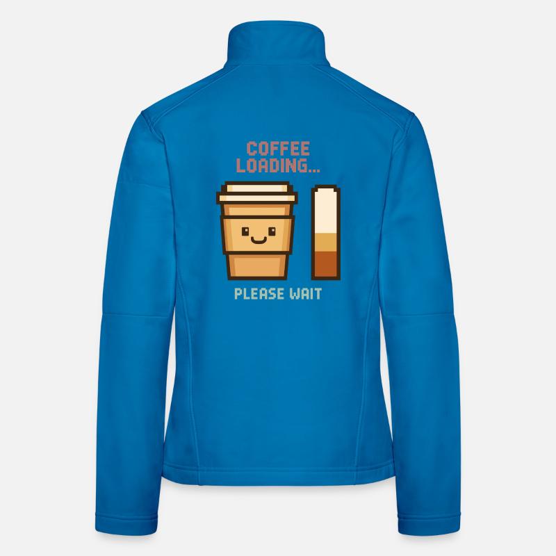 Coffee Loading Pixel Art - Morgenstart mit Charme Frauen Softshelljacke