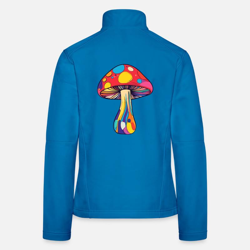 Colorful Toadstool Psychedelic Rainbow Mushroom Women's Softshell Jacket