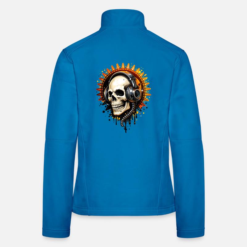 Illustration de crâne avec casque Veste en tissu softshell Femme