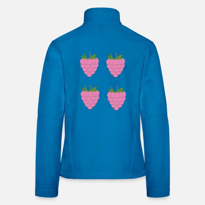 Motif de double grappe de framboise Veste en tissu softshell Femme