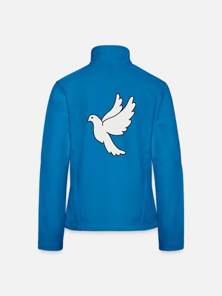 Silhouette de la colombe blanche - Veste en tissu softshell Femme - bleu clair - Dos