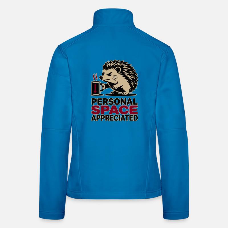 Grumpy Hedgehog Personal Space Introvert Coffee Women's Softshell Jacket