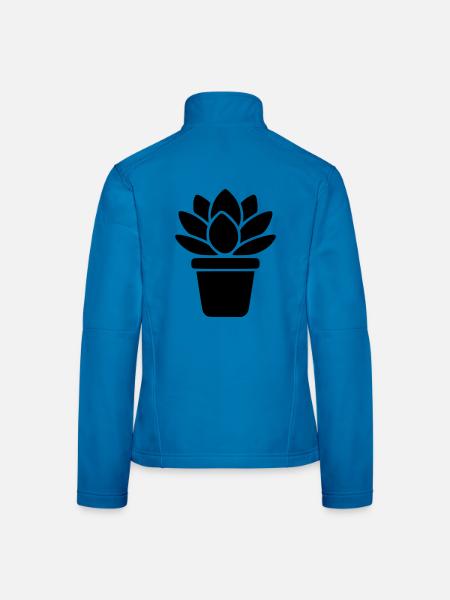 Sukkulente Zimmerpflanze Pflanzenmutti Botanik - Frauen Softshelljacke - Lichtblau - Hinten