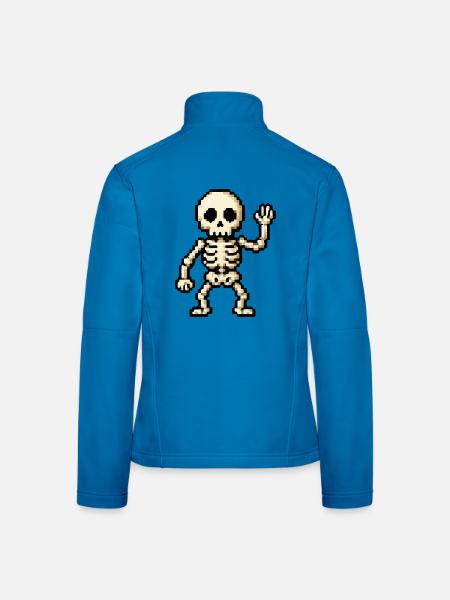 Pixel-Skelett Winken - Frauen Softshelljacke - Lichtblau - Hinten