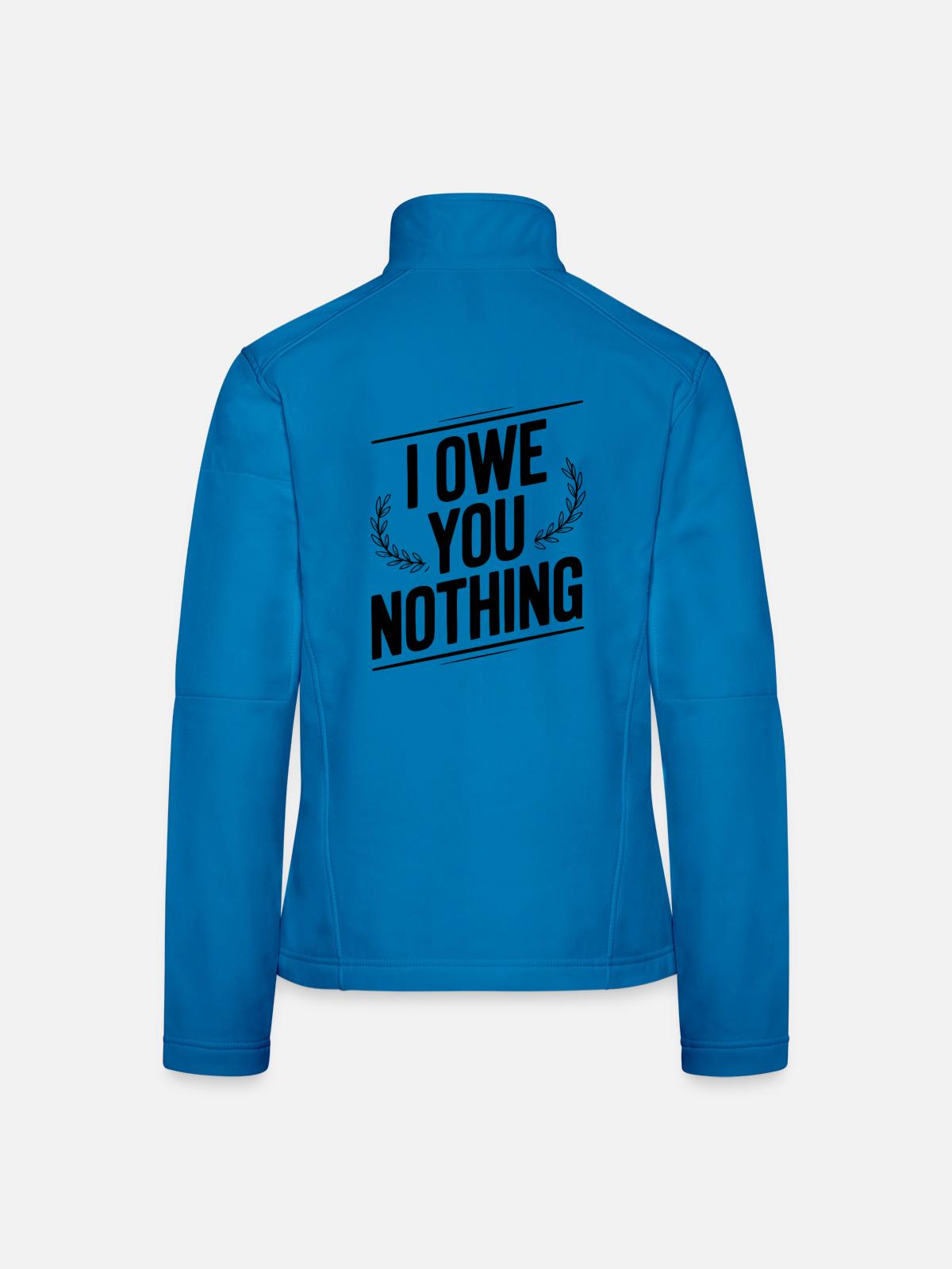 Ich schulde dir nichts - Frauen Softshelljacke - Lichtblau - Hinten