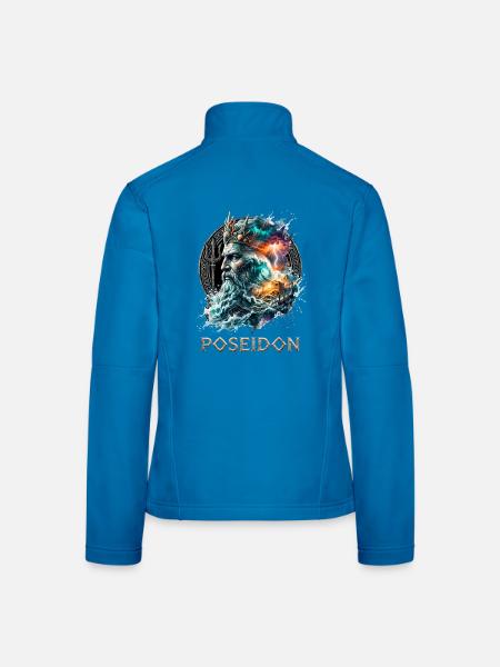 Poseidon Gott Meer Wellen - Frauen Softshelljacke - Lichtblau - Hinten