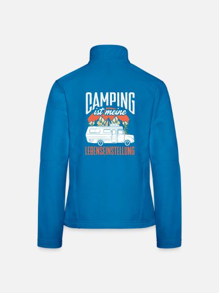 Camping Wohnmobil Camper Spruch Geschenk - Frauen Softshelljacke - Lichtblau - Hinten