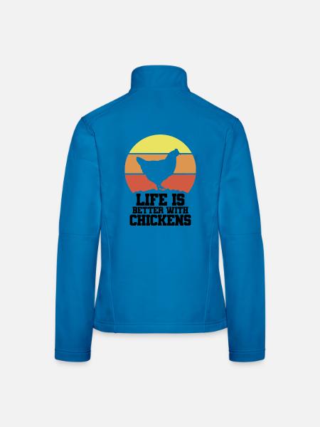 Huhn Retro Style Humor - Frauen Softshelljacke - Lichtblau - Hinten