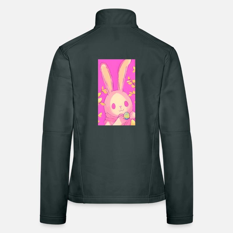 Pastel Easter Bunny Pink Easter Egg Women's Softshell Jacket