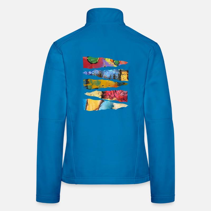 Conception abstraite de couche de peinture colorée Veste en tissu softshell Femme
